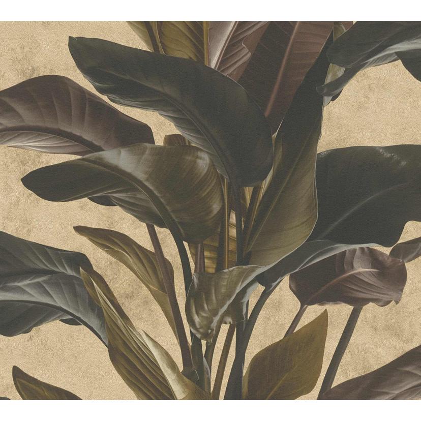 Livingwalls non-woven tapet Metropolitan Stories palmträd tapet Antonio Barcelona brun, metallic, sv