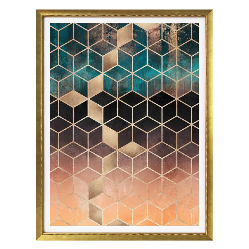 Frederiksson Plakat - Gold Green Geometry