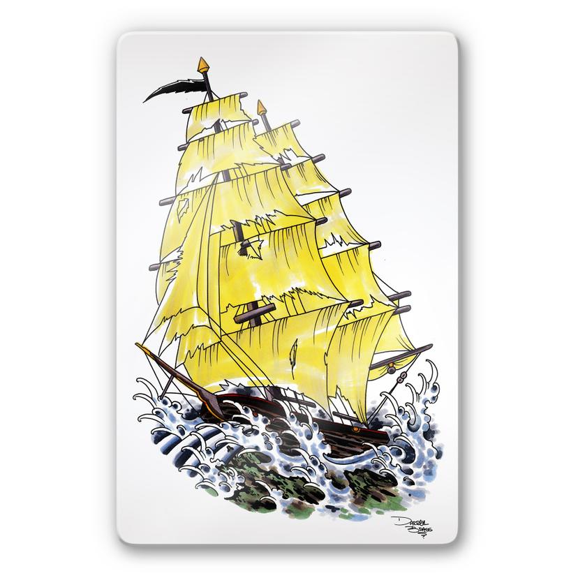 Tableau en verre - Miami Ink - Voilier