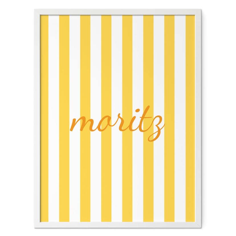 Poster personnalisable rayures jaunes