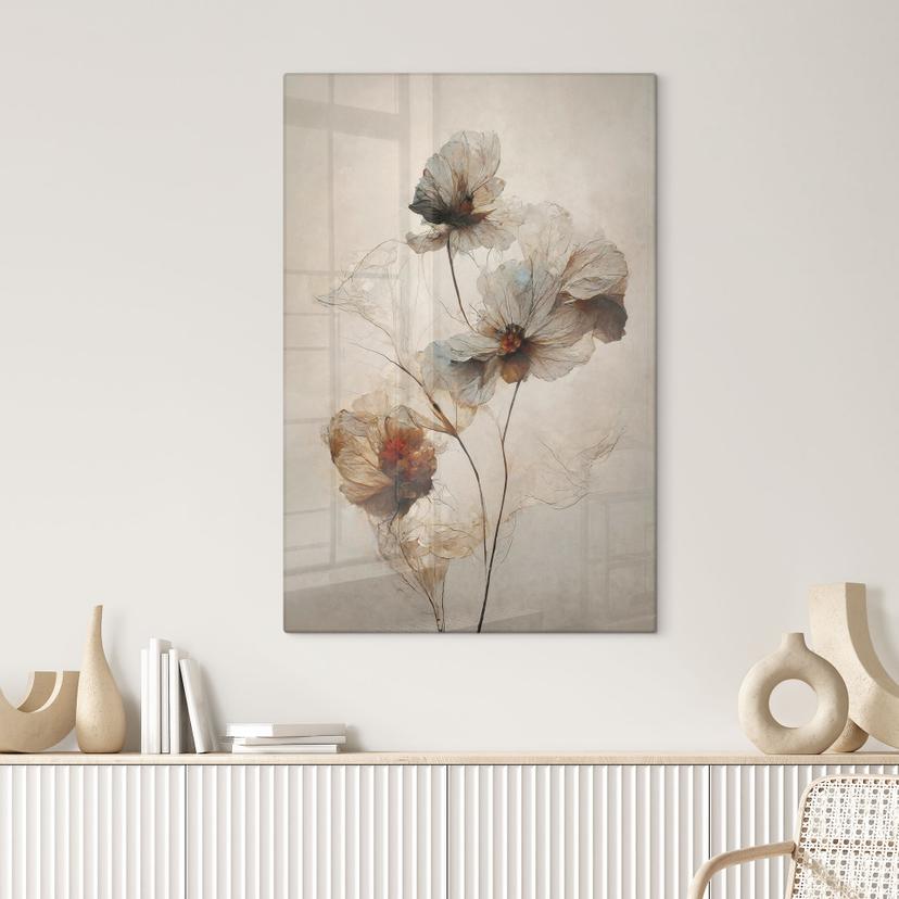 Stampa su vetro Fiori secchi - Eleganza della transitorietà - Treechild
