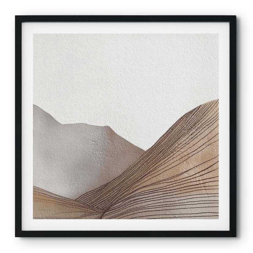 Plakat Minimalistisk bjergskitse | Linjekunst - Alma - Firkantet