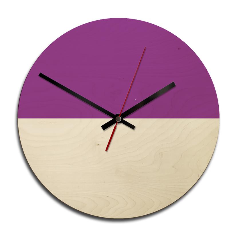 Horloge murale en bois - Hedda violet