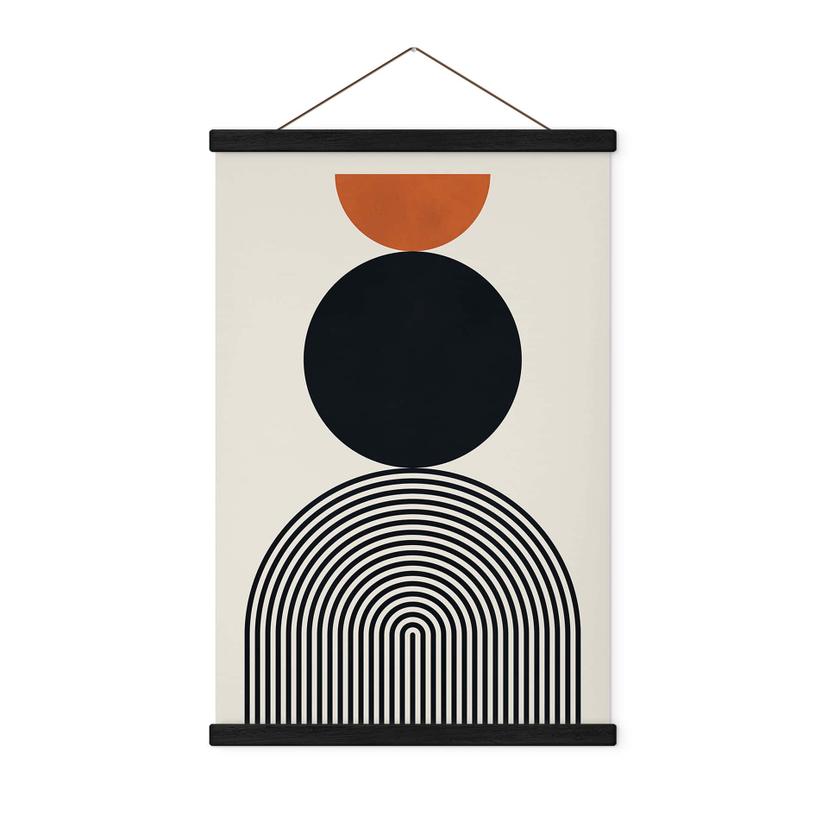 Tekstil plakat Abstrakte linjer og cirkler i harmoni - Costa