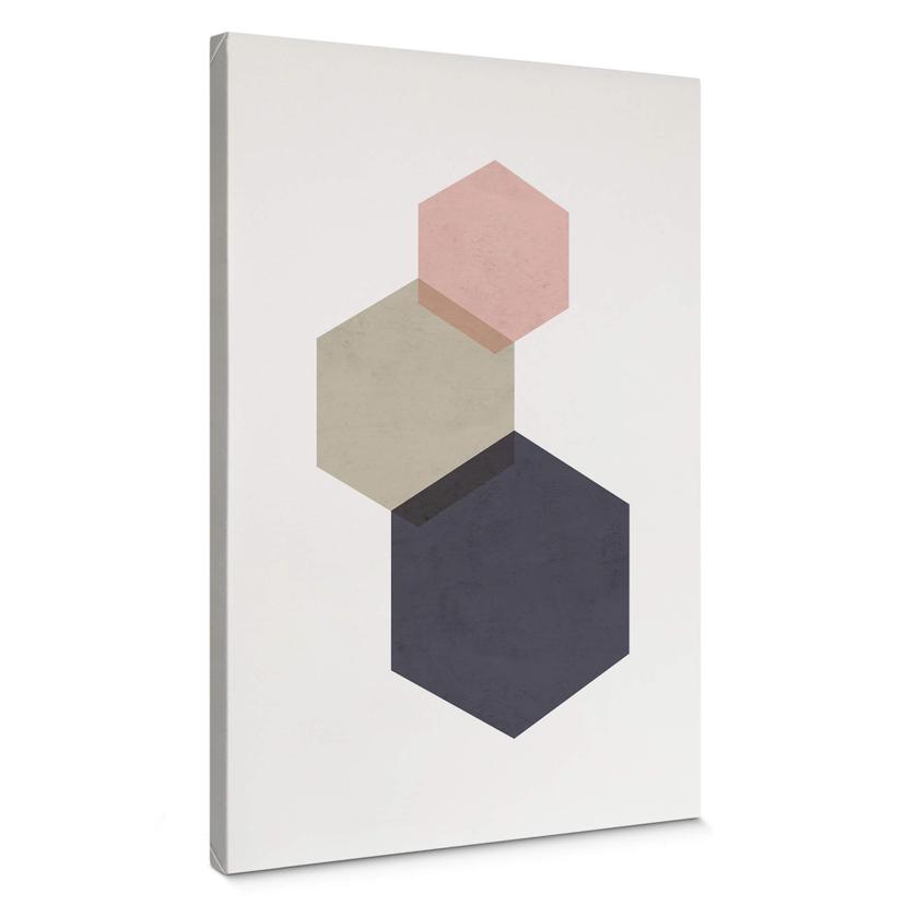Lienzo Nouveauprints - Hexágonos rosa