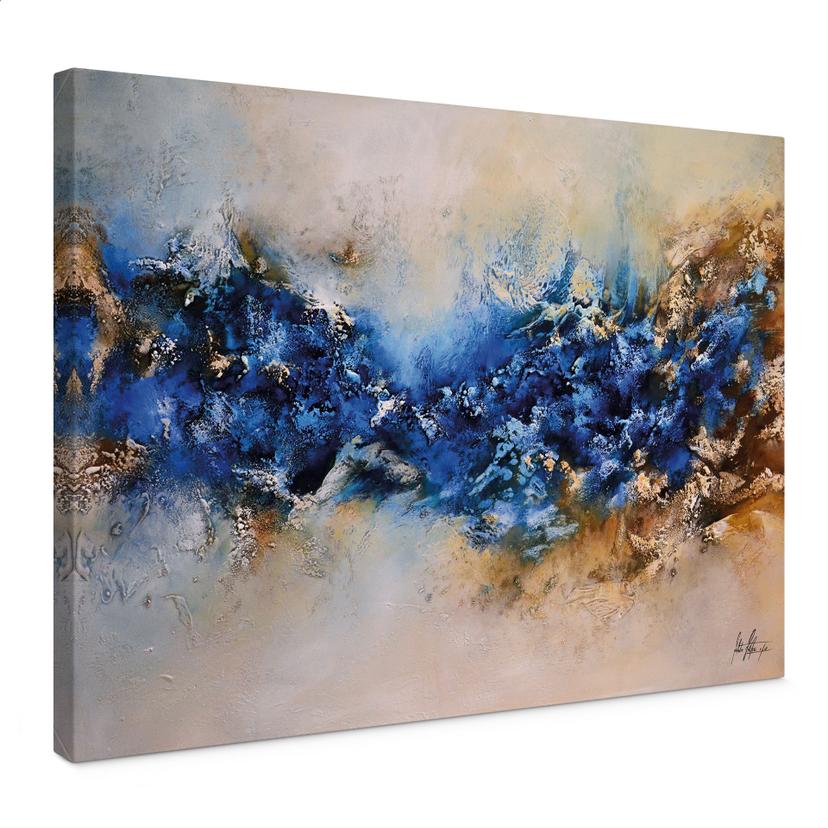 Canvasbillede Blå-gyldent samspil - Fedrau