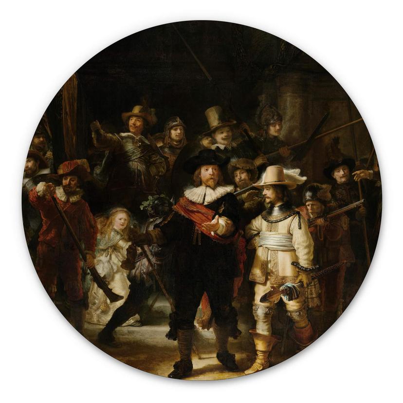 Wandcirkel Rembrandt - de Nachtwacht