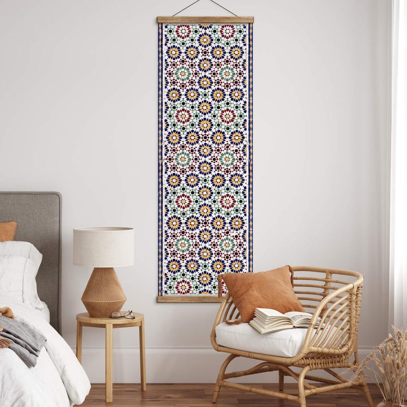 Póster de tela Azulejos orientales 01 - Panorama