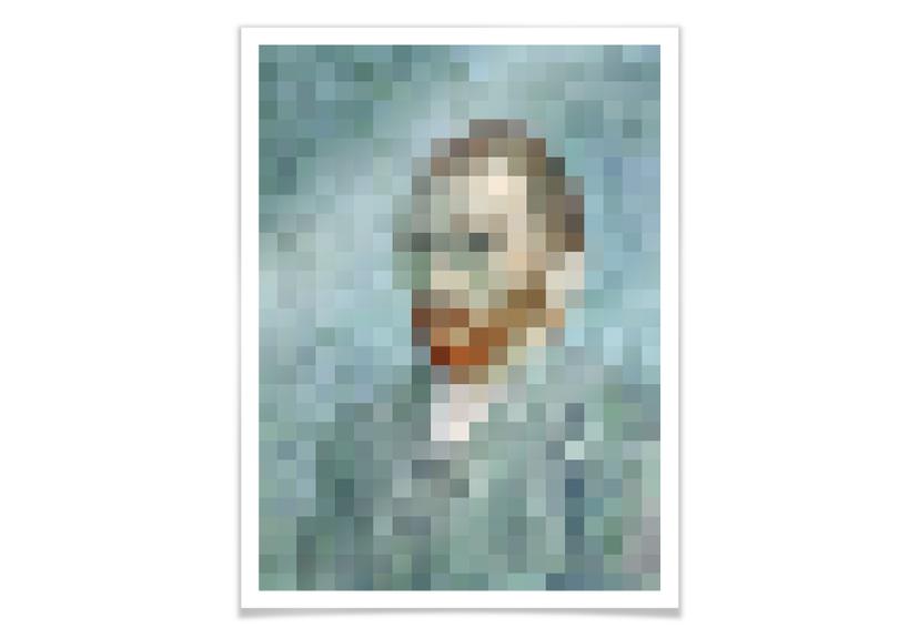 Affiche Pixelart - van Gogh - Autoportrait 1889