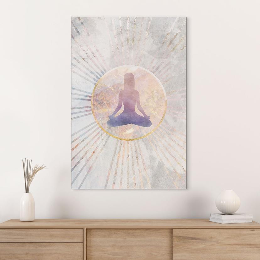 Stampe per pareti - Meditazione nella luce dorata - Manovski - Alluminio dibond