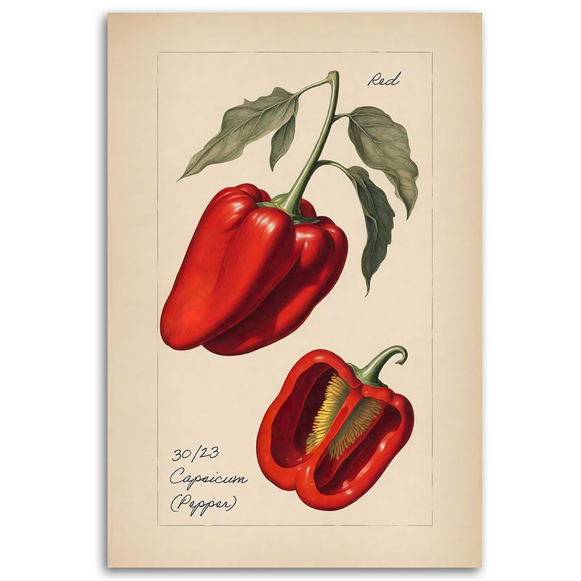 Stampa su tela, raccolto di verdure Paprika