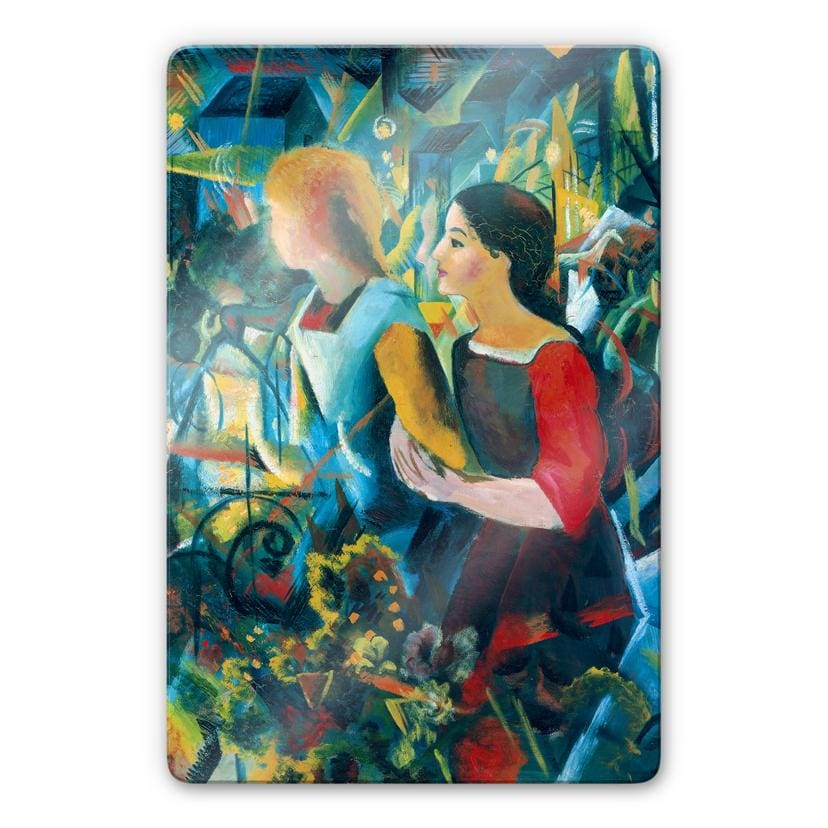 Glasschilderij Macke - Twee meisjes
