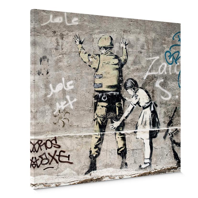 Canvasbillede - Banksy - Girl searching soldier