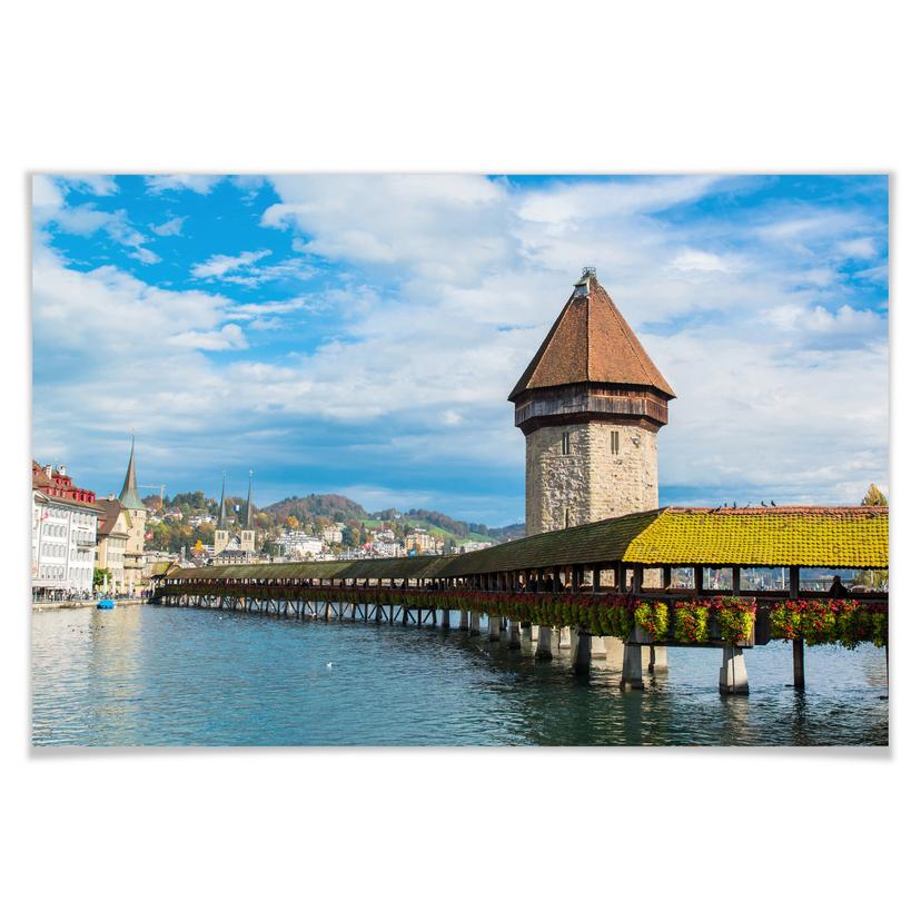 Poster Houtbrug in Luzern