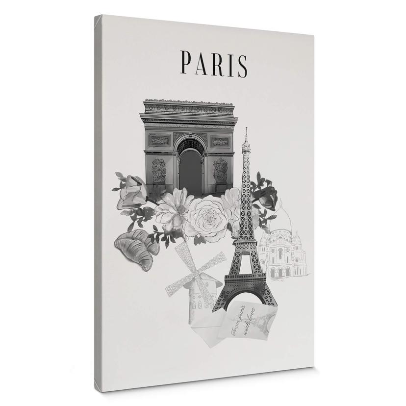 Lienzo París - Blanco y negro - Love your City