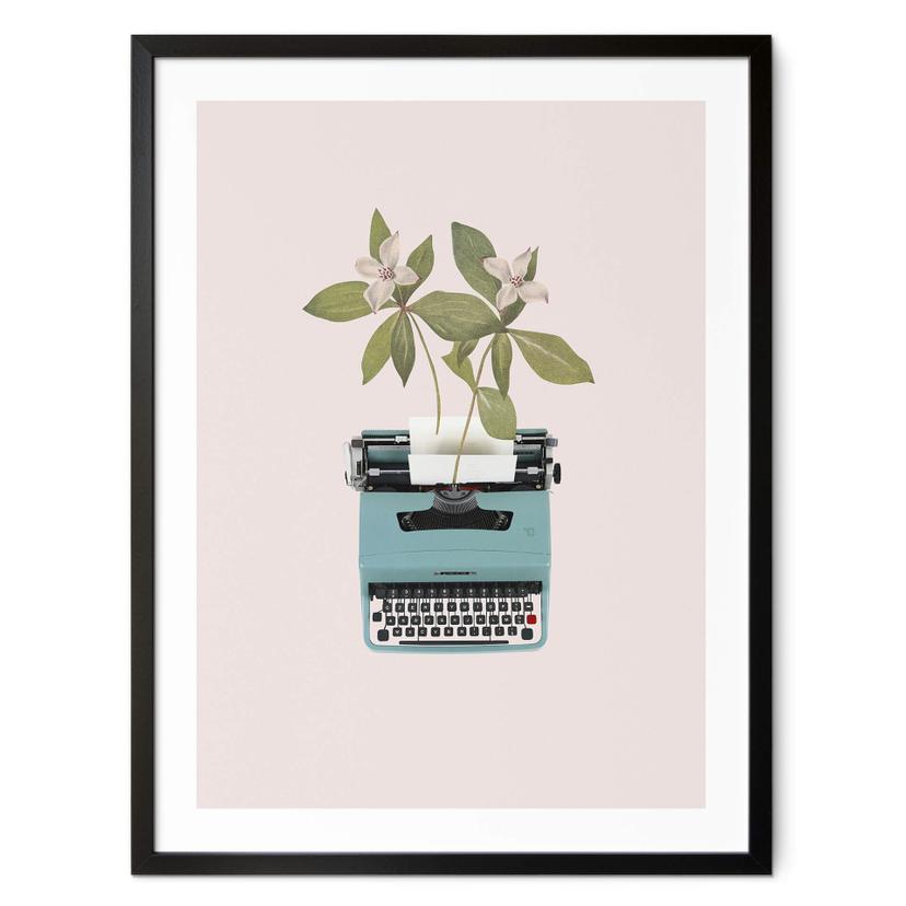 Póster Frida Floral Studio - Máquina de escribir botánica