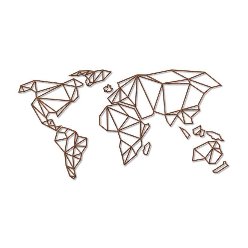 Mappamondo 3D – Origami in mogano