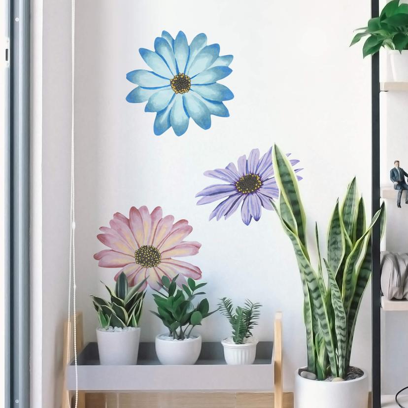 Adesivo murale - Margherite set di 3