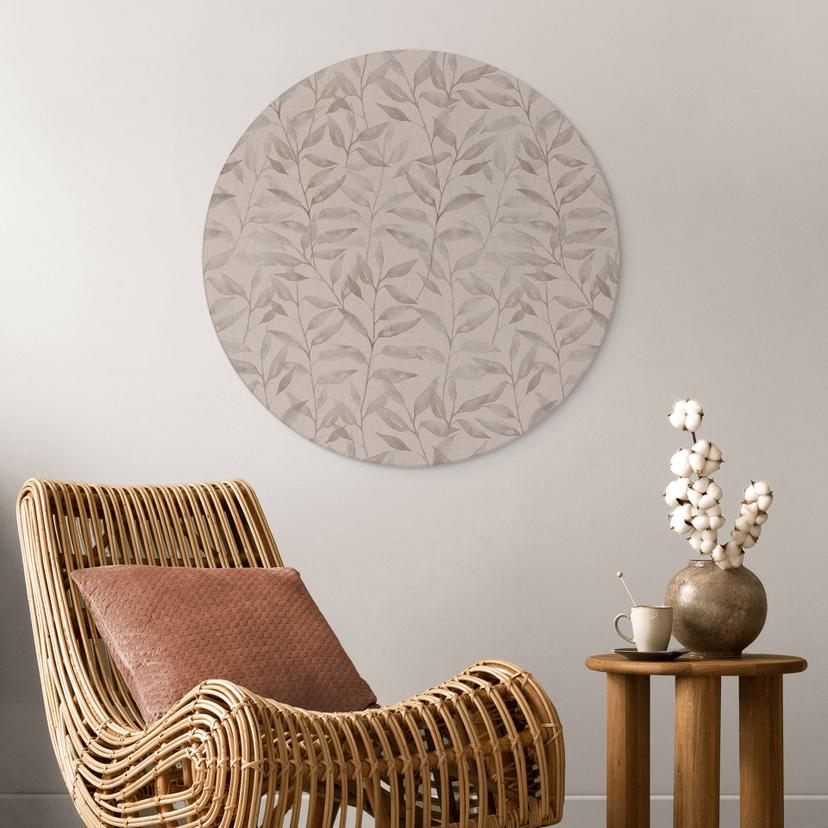 Stampe per pareti Delicate foglie acquerellate - Grigio tenue - Decorazione floreale - Alu dibond -