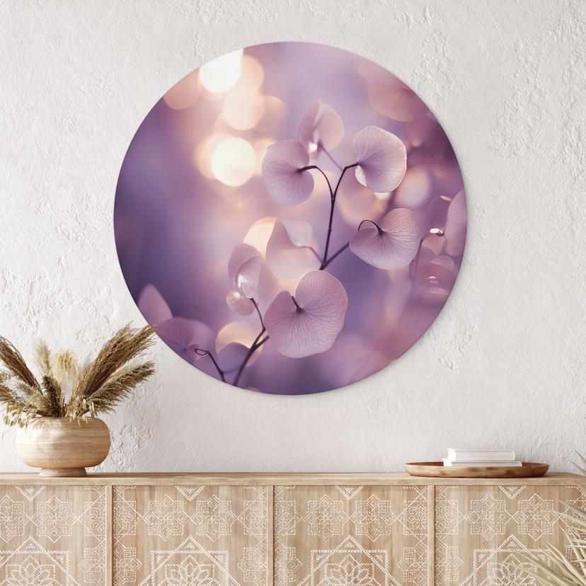 Stampe per pareti Delicata orchidea viola - Treechild - Alluminio Dibond Rotondo