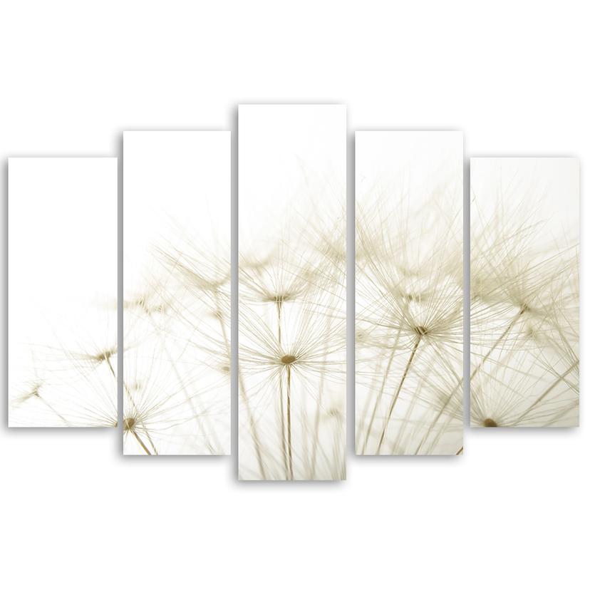 Stampa su tela 5 pezzi, fiori soffiatori natura
