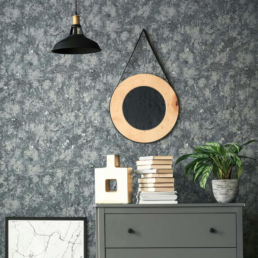 Papel pintado no tejido textura aspecto hormigón moderno en gris
