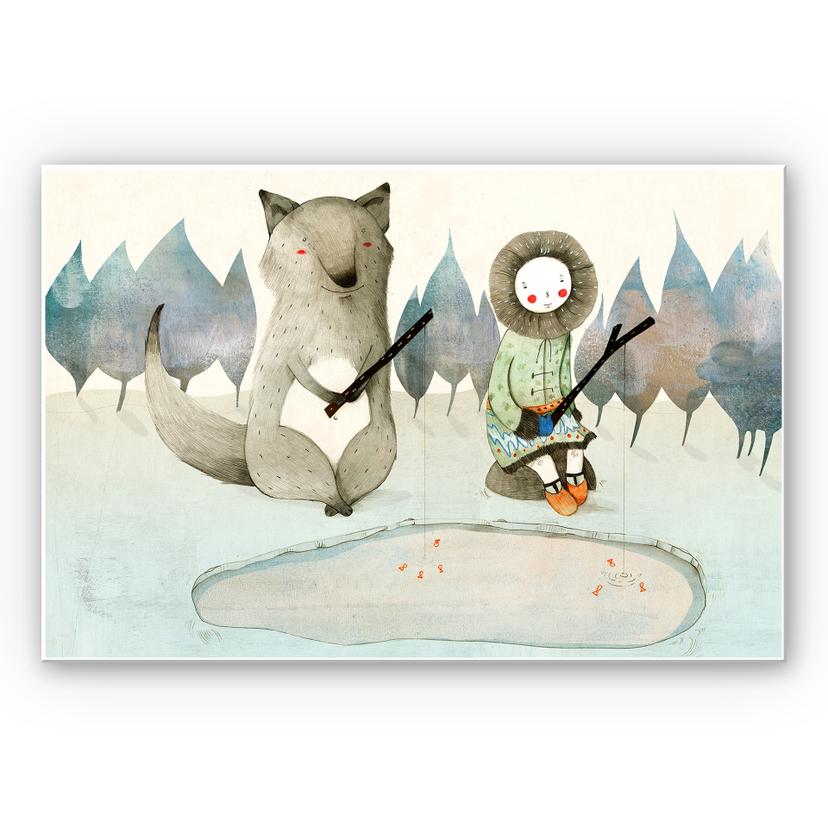 Tableau Forex - Loske - La petite fille inuit et le loup