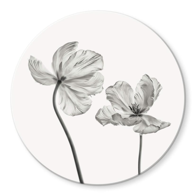 Tableau en verre Grønkjær - Tulipes - Rond