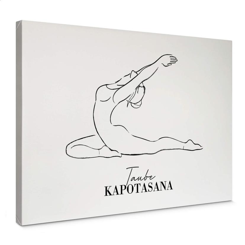 Lienzo Yoga - Paloma - Line Art