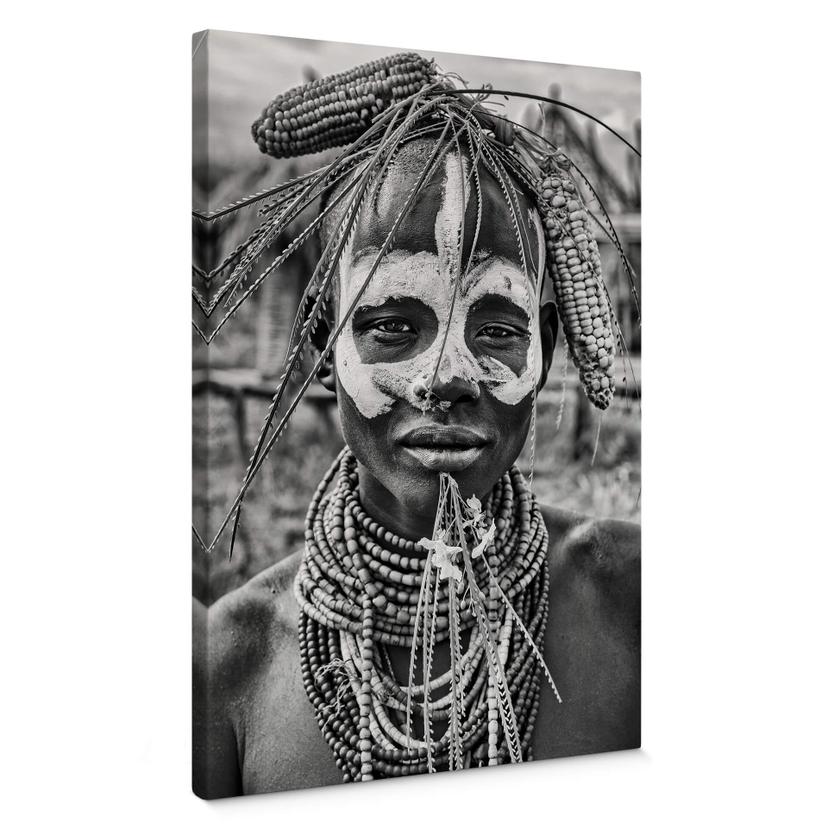 Canvasbillede - Kuesta - Portrait of an Ethiopian tribe