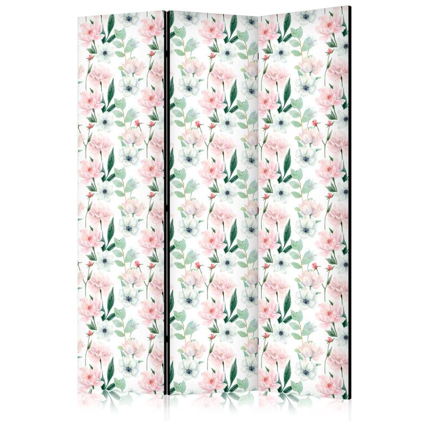 Paravent, Raumteiler freistehend, Trennwand - Peonies on a White Background
