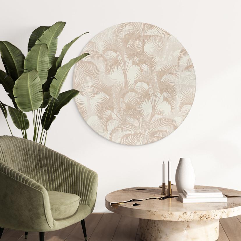 Stampe per pareti nella giungla beige - Bloomery Decor - Alu-Dibond Round