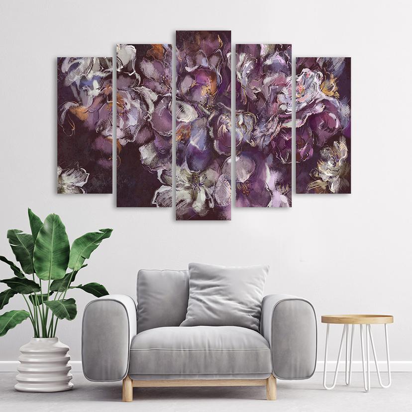 Stampa su tela 5 pezzi, fiore di iris