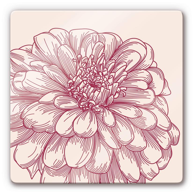 Stampa su vetro Illustrazione floreale - quadrato