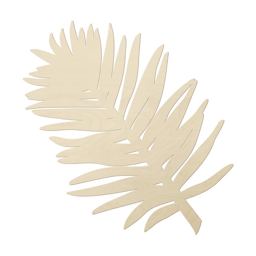 Décoration murale en bois peuplier - Feuille de palmier