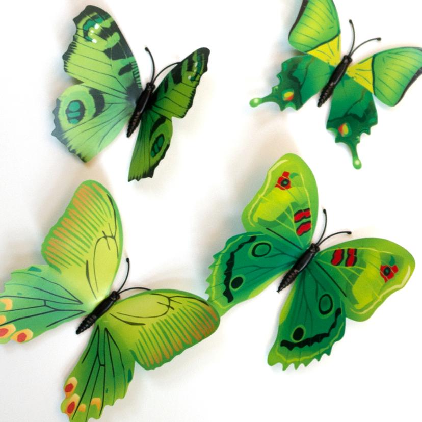 3D Wandtattoo Schmetterling Set 12-tlg - Grün