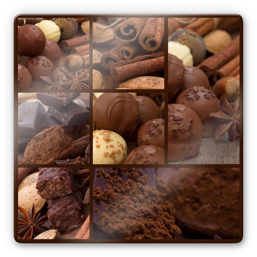 Glasbillede - Chokolade Drøm - Kvadratisk
