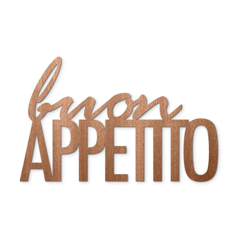 Scritta in mogano - Buon appetito