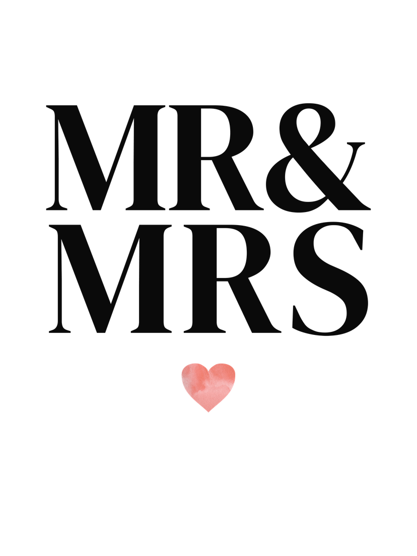 Poster Mr & Mrs + Testo personalizzato