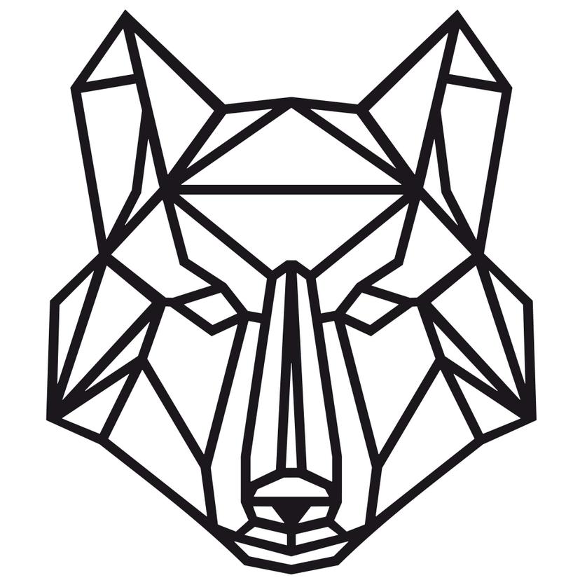 Adesivo origami - Lupo