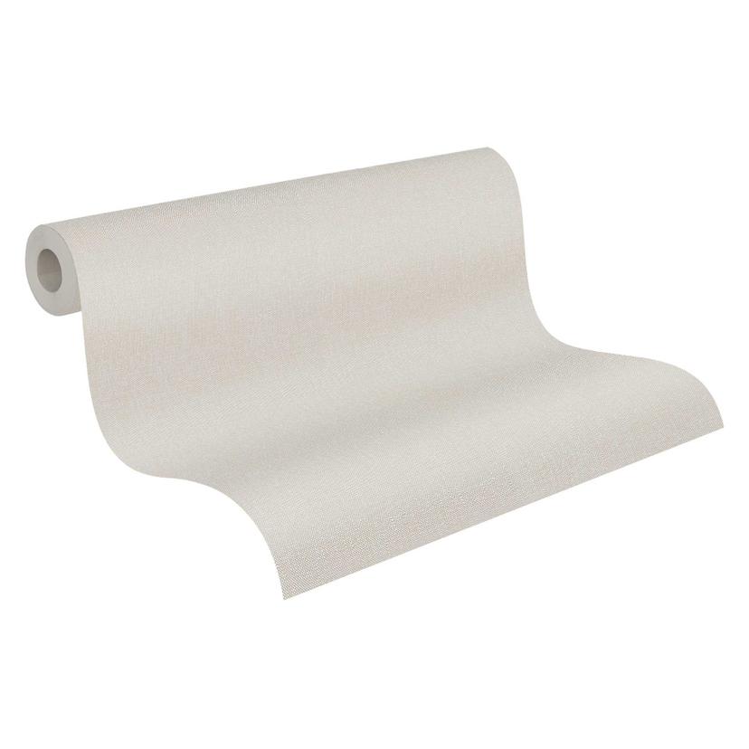 Enkel tapet med linnelook beige - Texturerad Icke-vävd tapet - Enfärgad & subtil