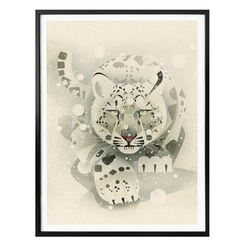 Póster Marrón - Leopardo de las nieves