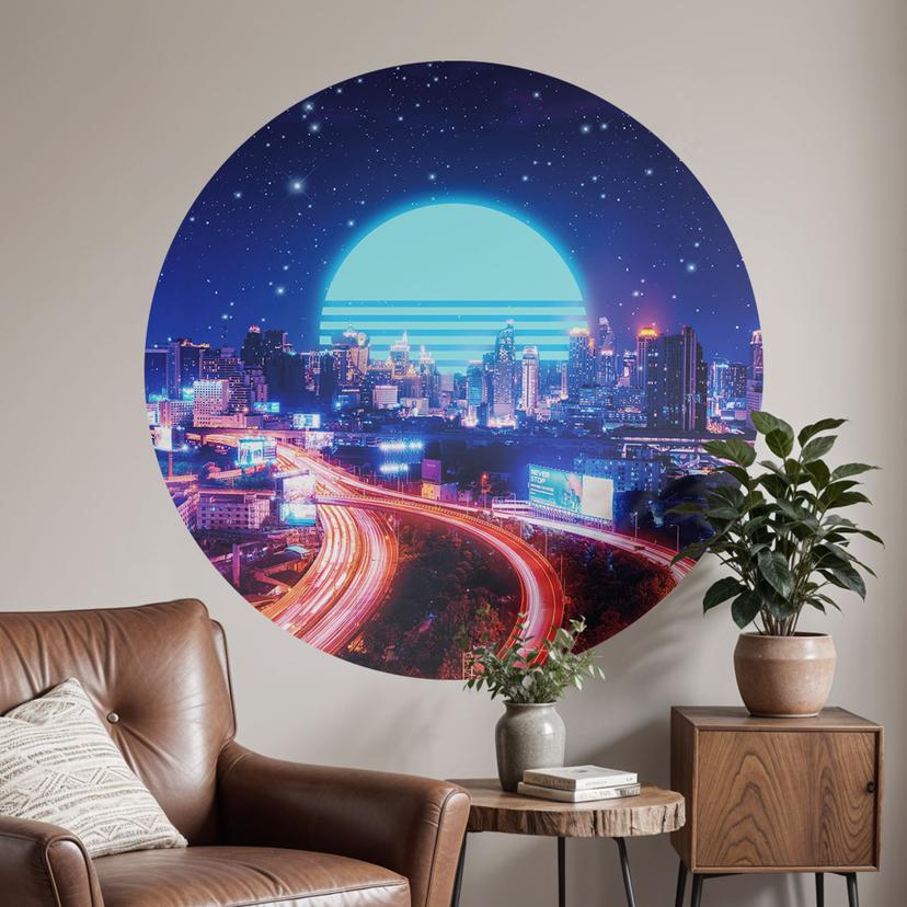Cyber City Bangkok Wallsticker - Takkar - Runde