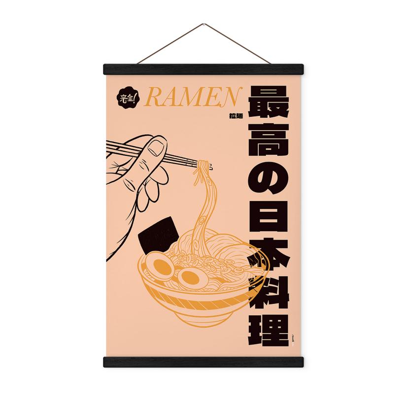 Tekstil plakat Vintage Ramen - japansk nudelsuppe - Gomes