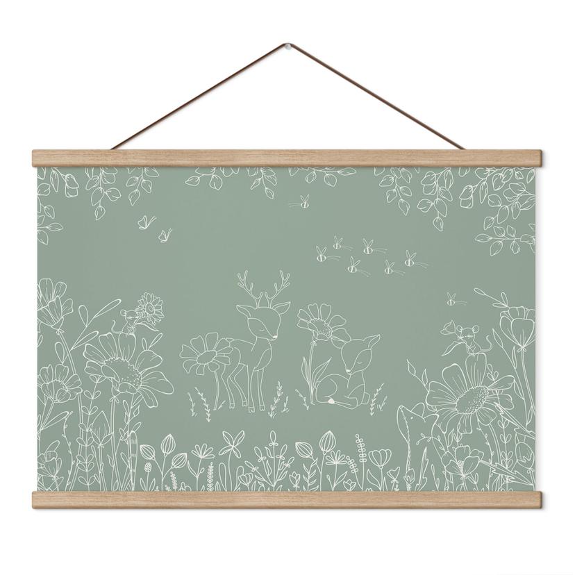 Kinderkamer Textielposter Twee reeën op de bloemenweide - Oliver Robins