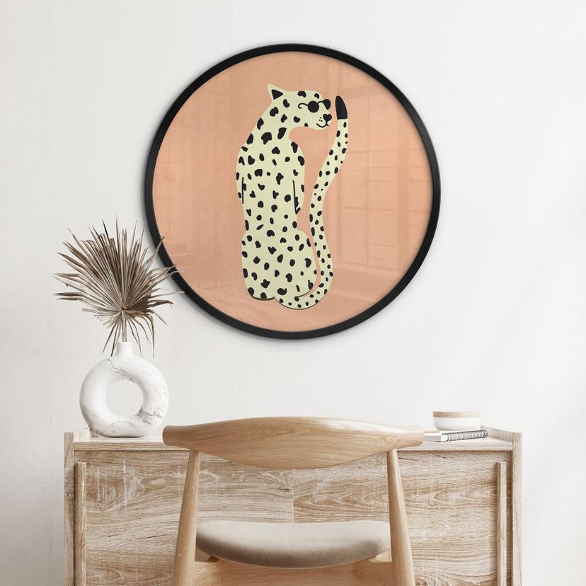 Poster Elegante ghepardo con occhiali da sole - Oltmanns - Rotondo