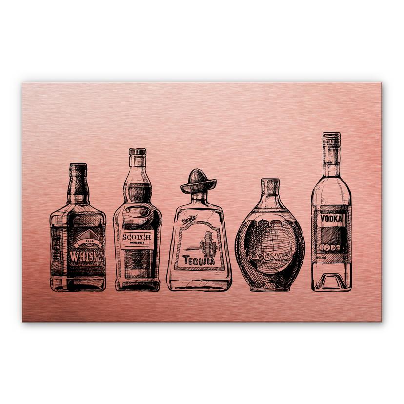 Crédence en alu-Dibond - 5 Bouteilles pour s'amuser