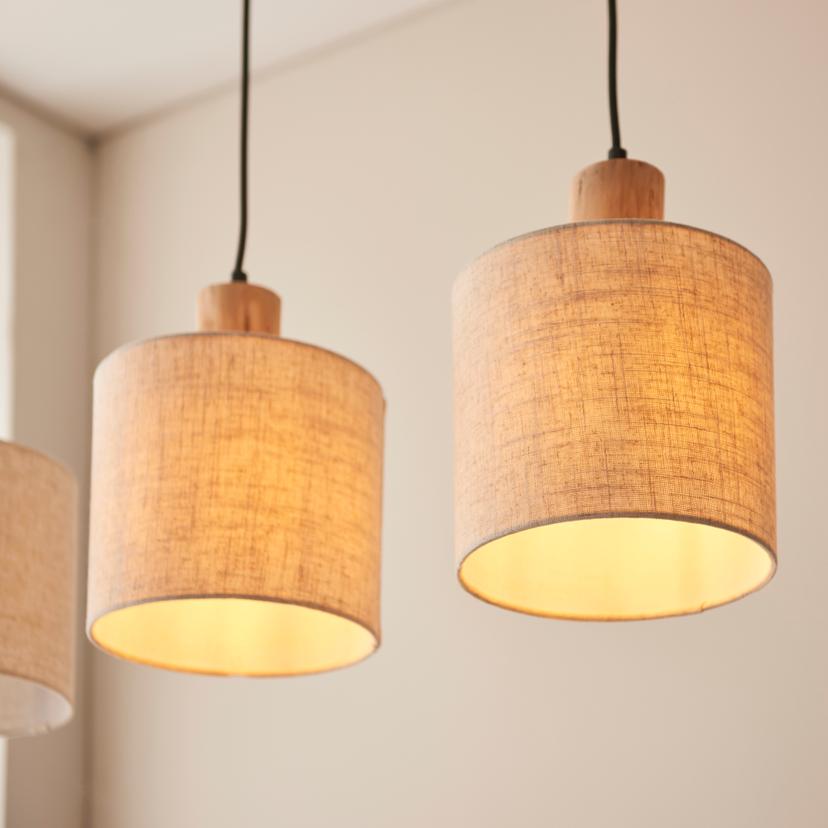 Pendelleuchte Manuel, braun, 130 x 80 cm, Holz Pendellampe