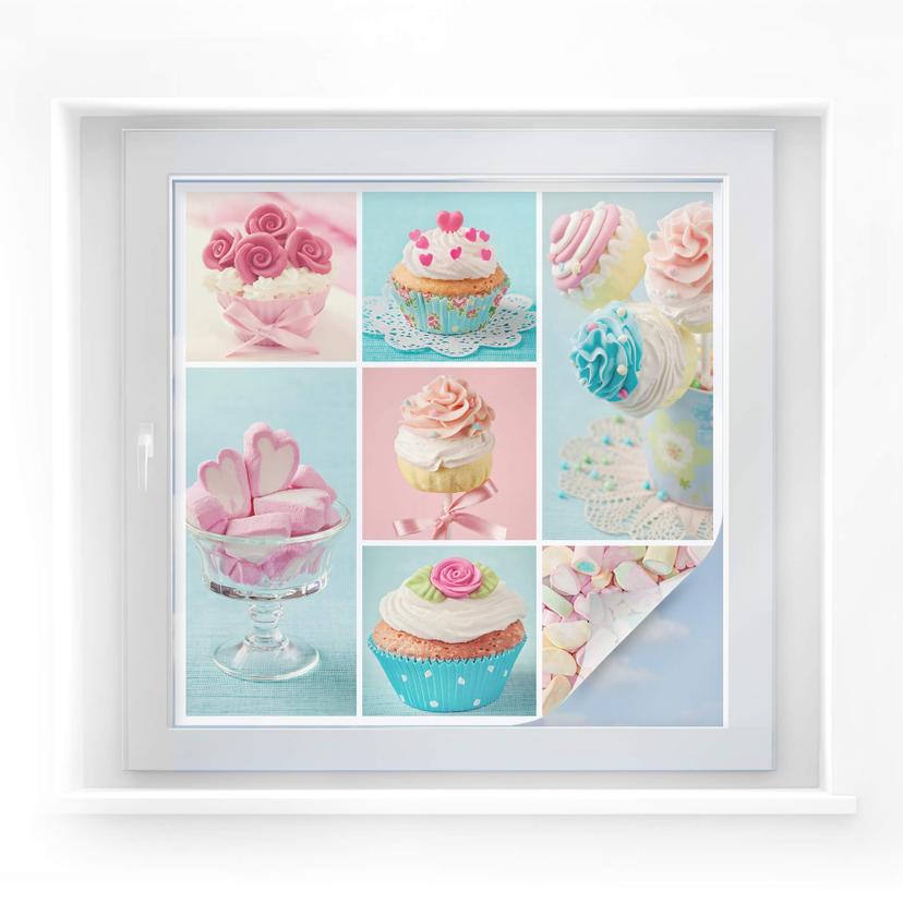 Cupcake collage película privacidad - cuadrado