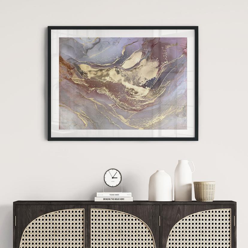Poster Strutture nobili in oro e viola - Shelest